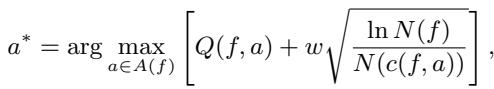 Equation for UCT selection.