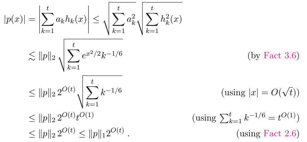 Polynomial expansion in Hermite basis and bounds