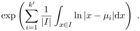 Exponential of sum of log integrals