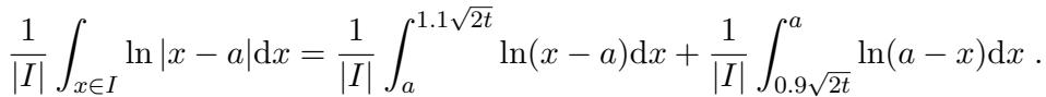 Integral calculation of log term