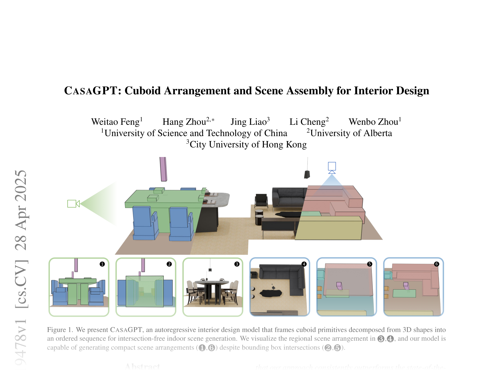 [CASAGPT: Cuboid Arrangement and Scene Assembly for Interior Design 🔗](https://arxiv.org/abs/2504.19478)