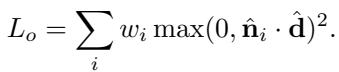 Equation for normal orientation loss.