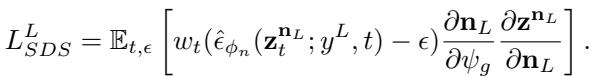 Equation for Local SDS Loss.