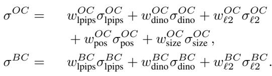 Equation for Object Consistency and Background Consistency.