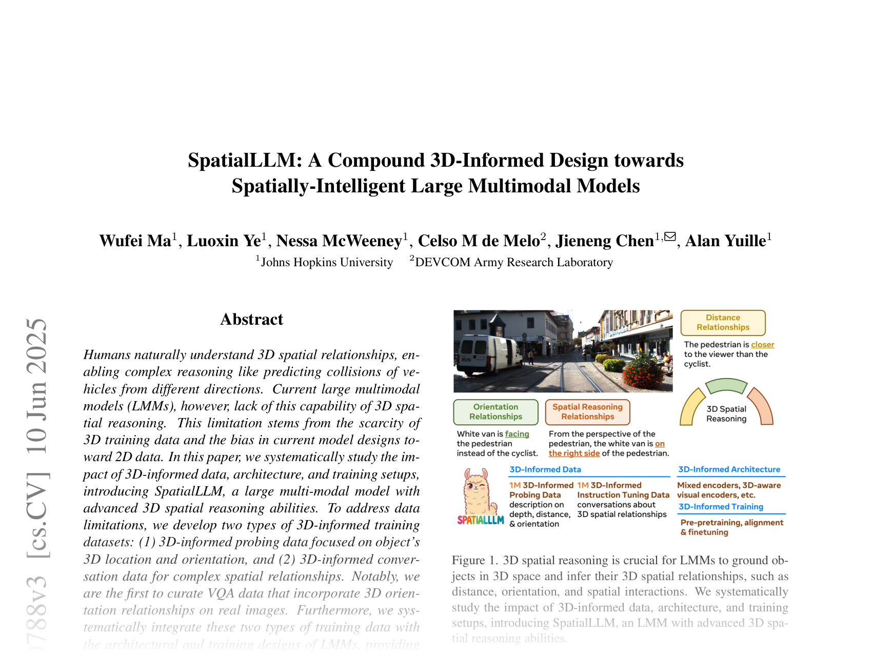 [SpatialLLM: A Compound 3D-Informed Design towards Spatially-Intelligent Large Multimodal Models 🔗](https://arxiv.org/abs/2505.00788)