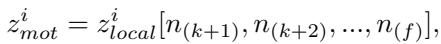 Equation 11 showing the motion components selection.