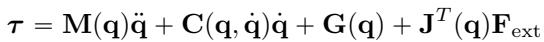 Equation 6: Inverse dynamics equation.