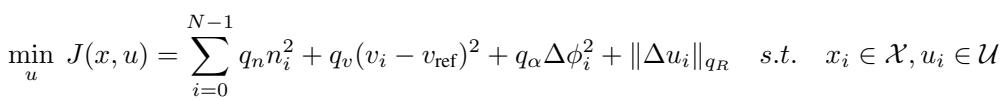 Equation of the MPC Cost Function