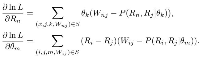 Equation for gradients of R and Theta
