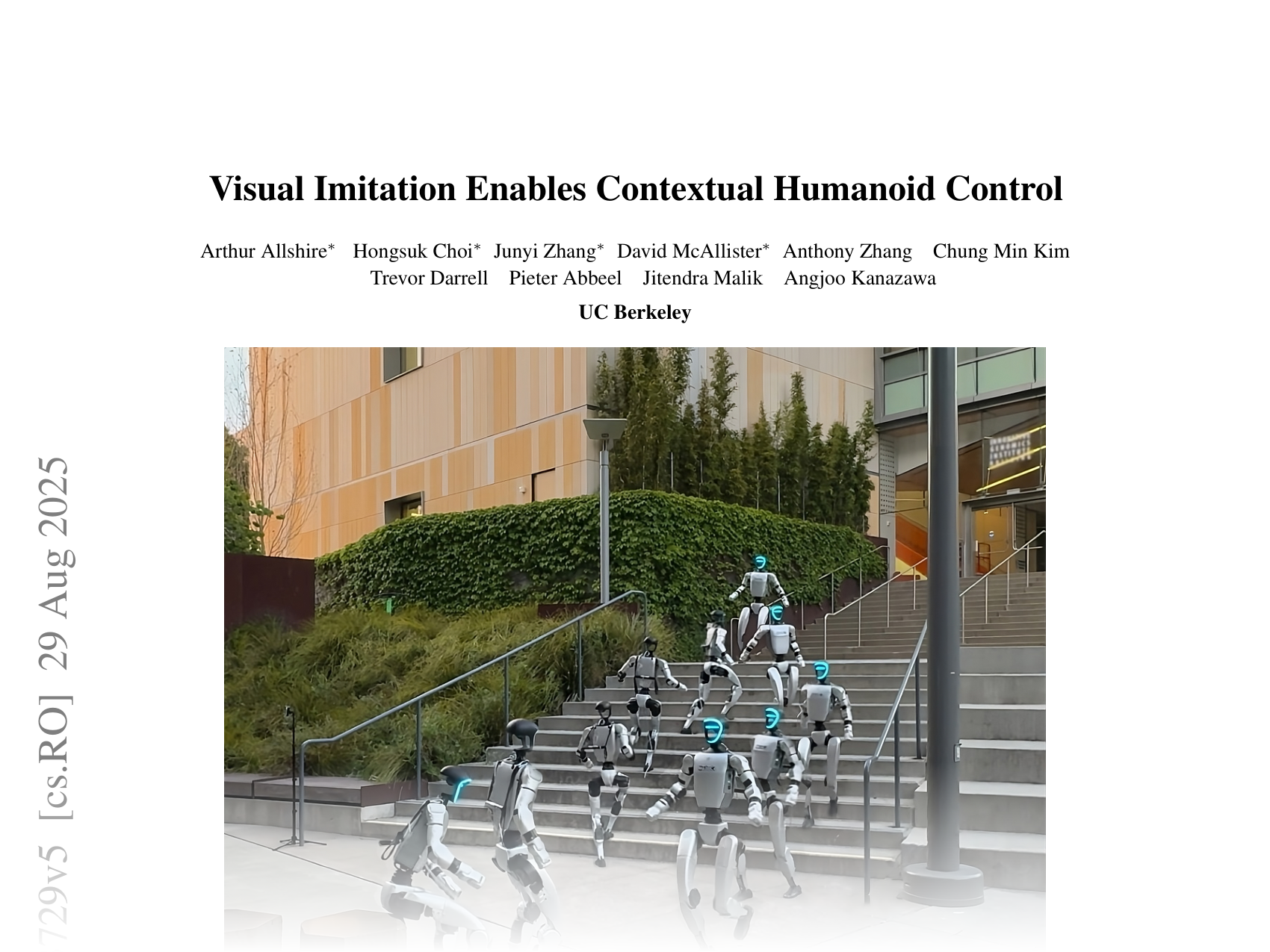 [Visual Imitation Enables Contextual Humanoid Control 🔗](https://arxiv.org/abs/2505.03729)