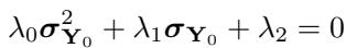 Quadratic equation for solving sigma Y0.