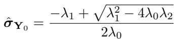 Solution to the quadratic equation.