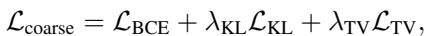 Equation 3: The loss function for the coarse training stage.