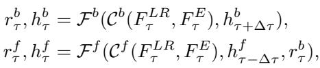 Equations for bidirectional recurrent compensation.