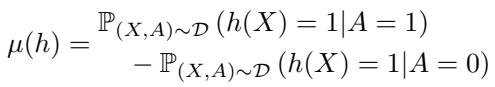 Equation showing the formula for Demographic Parity.