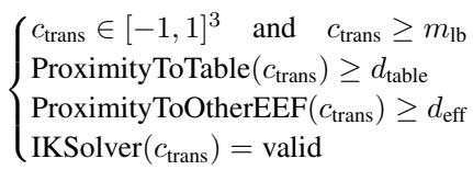 Optimization constraints for camera perturbation sampling.