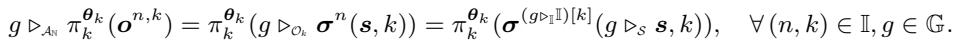Equation defining the G-equivariant subtask policy.