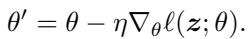 Parameter update equation.