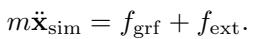 Equation 3: The dynamics of the actual robot simulation.