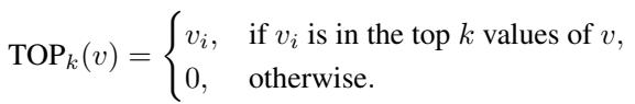 Equation 7: Top-k selection.