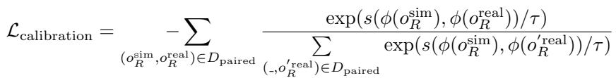 Equation for calibration loss using contrastive learning on paired images.