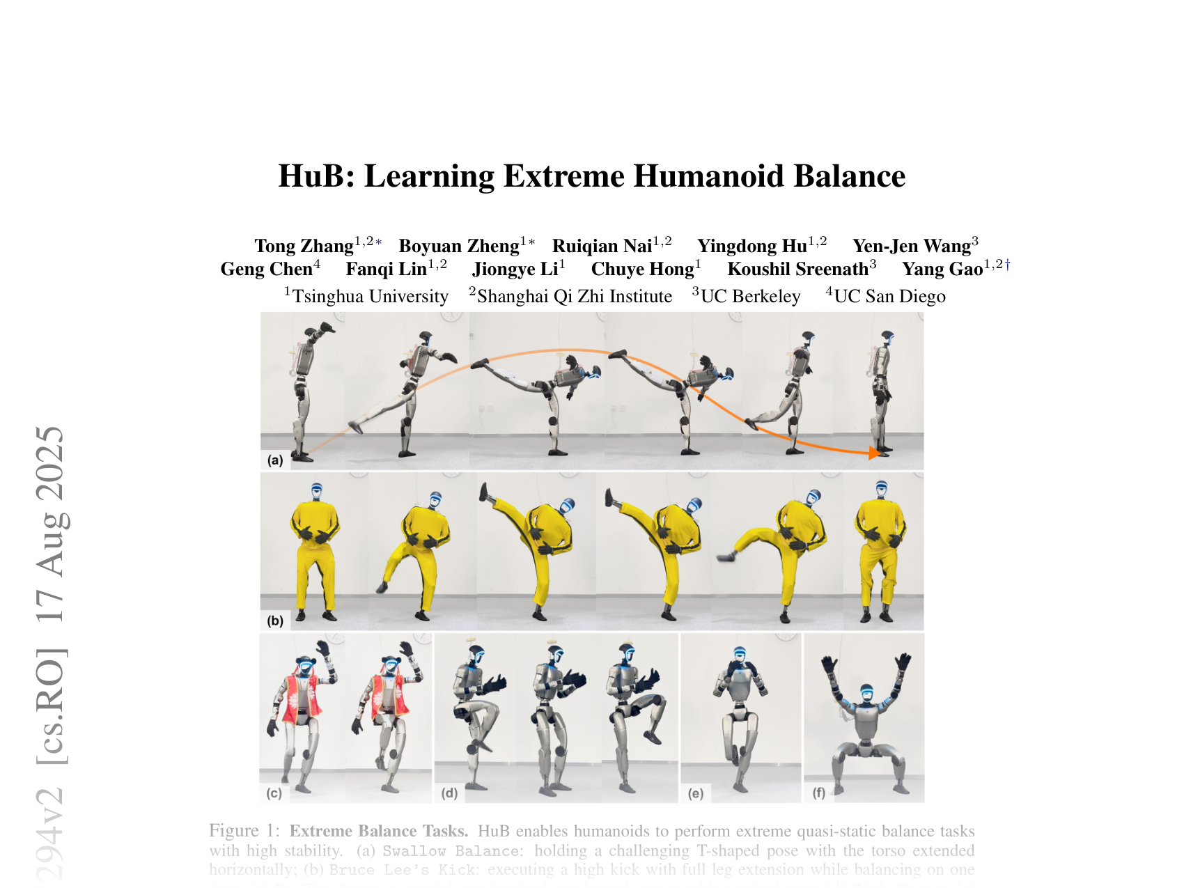 [HuB: Learning Extreme Humanoid Balance 🔗](https://arxiv.org/abs/2505.07294)