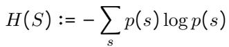 Equation defining State Entropy.