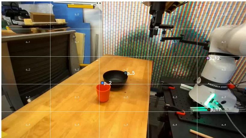 A sample Type 2 question from the robotic dataset requiring the model to identify picking and placing points.