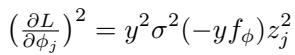 Equation for classifier gradient squared norm.
