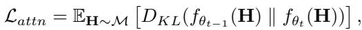 Equation for Attention Knowledge Distillation loss.
