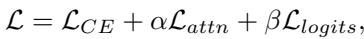 Equation for the total loss function.