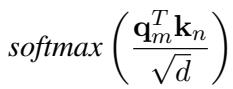 公式 3: Softmax 注意力分数。