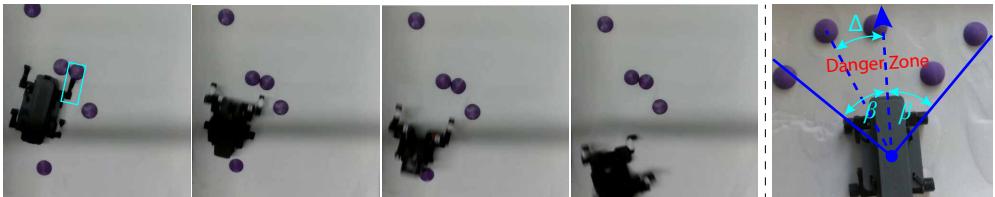 Robot flipping over on a sand slope due to bad contact.