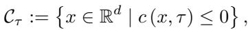 Equation defining the feasible region C