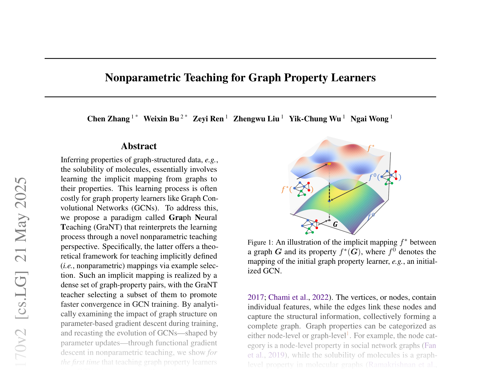 [Nonparametric Teaching for Graph Property Learners 🔗](https://arxiv.org/abs/2505.14170)