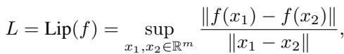 The definition of the Lipschitz constant L.
