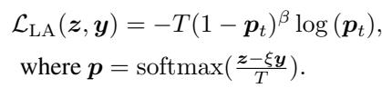 The Logit Annealing (LA) Loss formula.