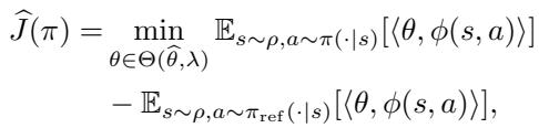 The pessimistic objective function for offline RLHF.