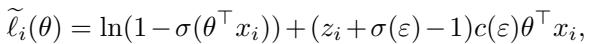 The corrected loss function handling privacy and corruption.