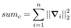 Sum of squares of gradients equation