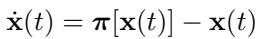 Differential equation describing the flow of the system.