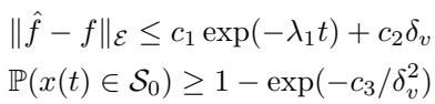 Convergence and safety guarantee inequalities.