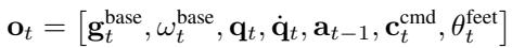 Equation defining the observation space vector.