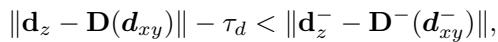 Equation 6: Depth comparison inequality.
