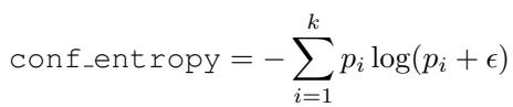 Equation for Confidence Entropy (conf_entropy).