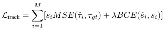 Tracking loss function equation.