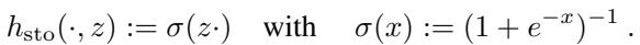 Definition of stochastic preference with sigmoid.
