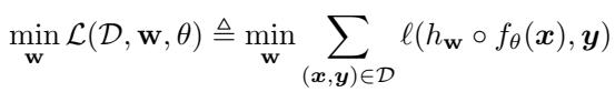 The optimization objective for fine-tuning a model.