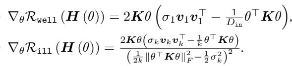 Gradients of the regularizers with respect to theta.