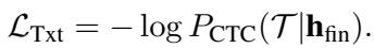 Equation describing Text CTC loss